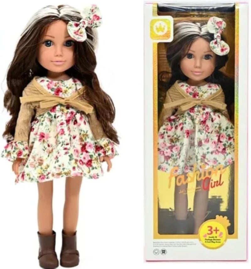 33cm Realistic Fashion Millie Doll with Changeable Outfit, Soft Movable Body and Hair Suitable for Little Girls Birthdays and Kids Ages 3+